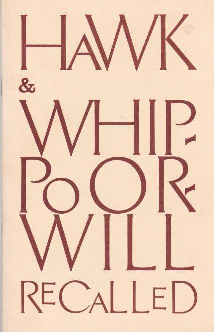 Cover of "Hawk & Whippoorwill Recalled"